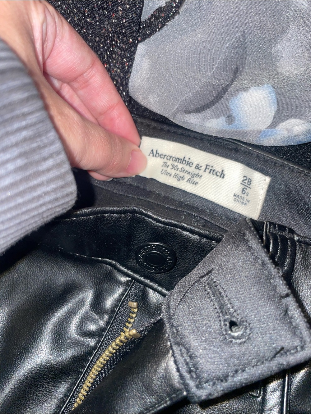 Abercrombie & Fitch Black Leather Pants- size 6 short